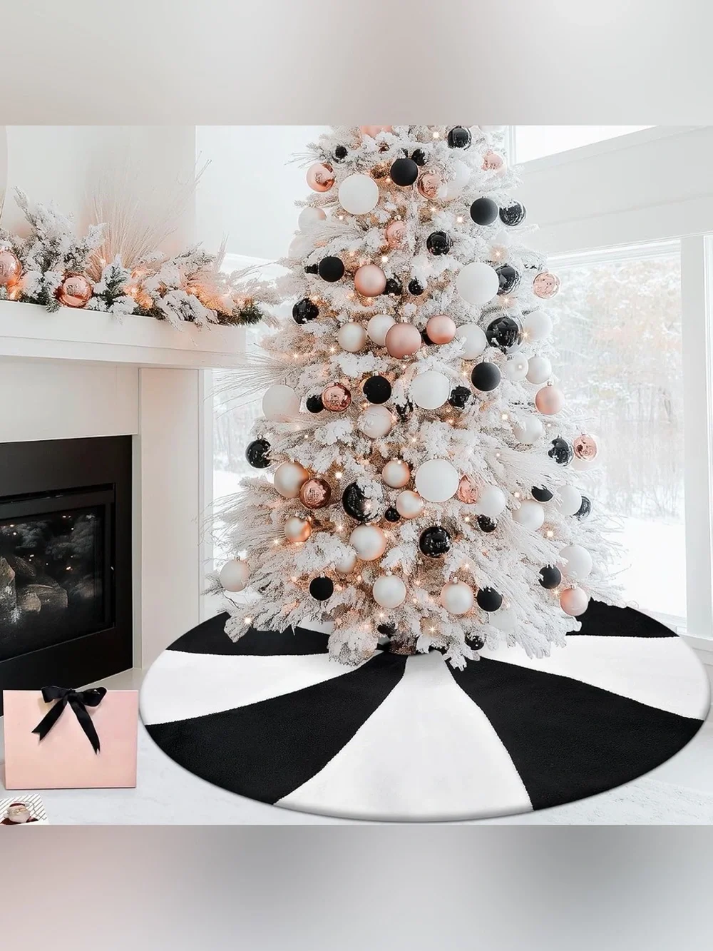 New 36” Classic Black & White Holiday Christmas Lollipop Tree Skirt